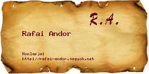 Rafai Andor névjegykártya